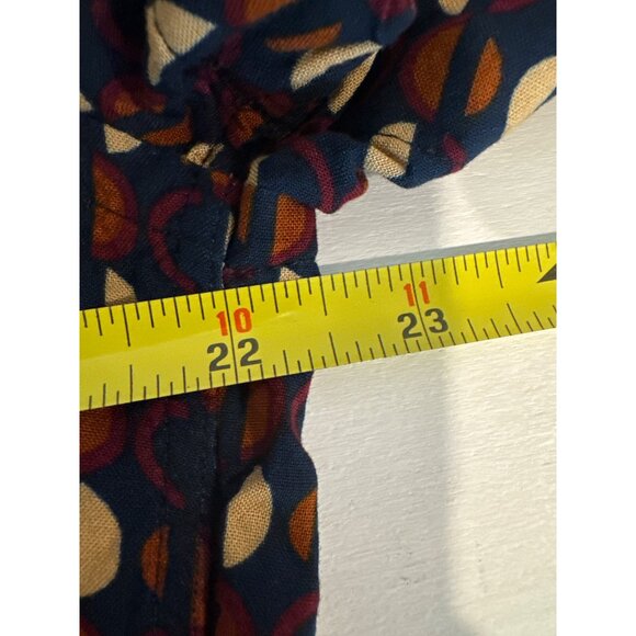 Express Men Button Shirt Sz XL Navy Geometric Print Short Slv Rayon Modern Artsy - Picture 5 of 9